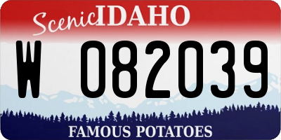 ID license plate W082039