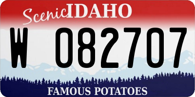 ID license plate W082707