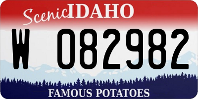 ID license plate W082982