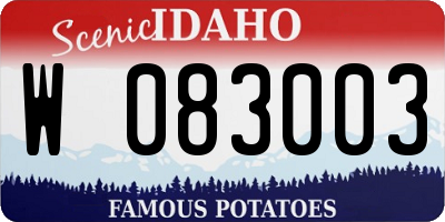 ID license plate W083003
