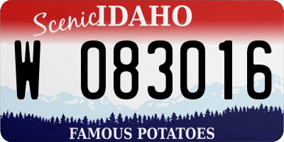 ID license plate W083016