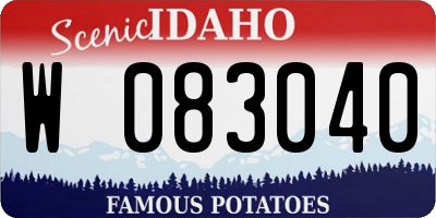 ID license plate W083040