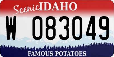 ID license plate W083049