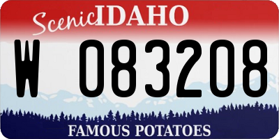 ID license plate W083208