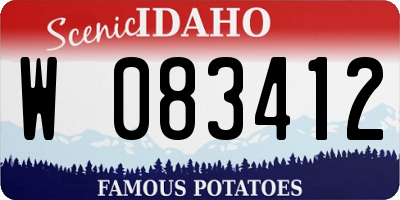 ID license plate W083412