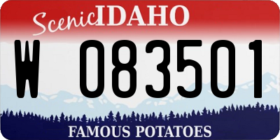 ID license plate W083501