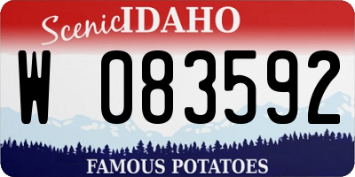 ID license plate W083592