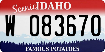 ID license plate W083670
