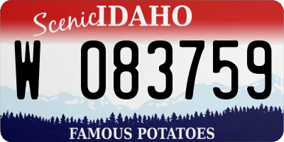 ID license plate W083759