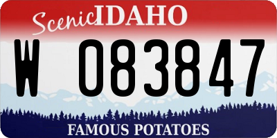 ID license plate W083847