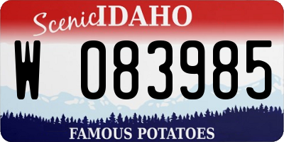 ID license plate W083985