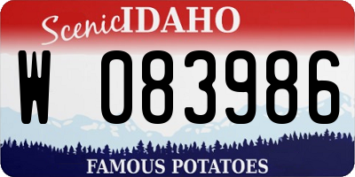 ID license plate W083986