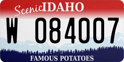 ID license plate W084007