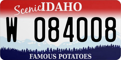 ID license plate W084008