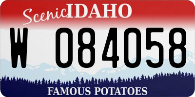 ID license plate W084058