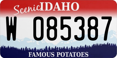ID license plate W085387