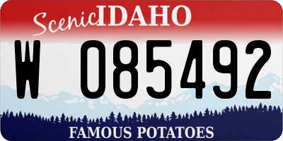 ID license plate W085492