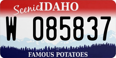 ID license plate W085837