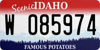 ID license plate W085974