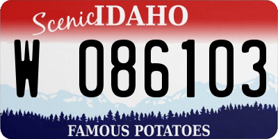 ID license plate W086103