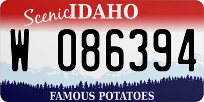 ID license plate W086394