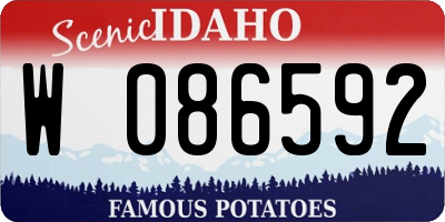 ID license plate W086592
