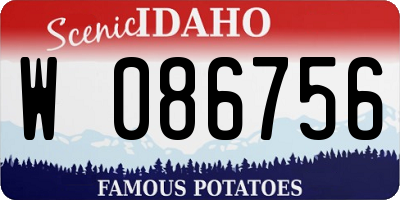 ID license plate W086756