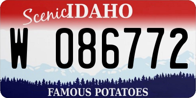 ID license plate W086772