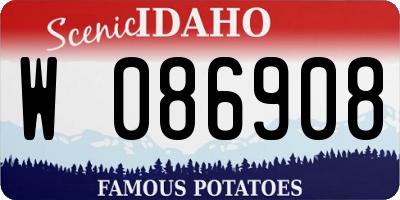 ID license plate W086908