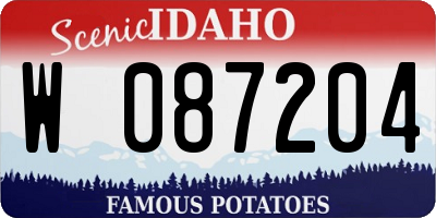 ID license plate W087204