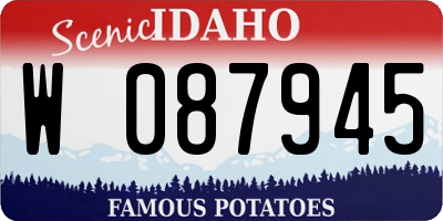 ID license plate W087945