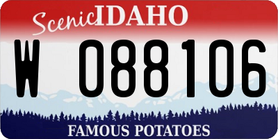 ID license plate W088106