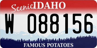 ID license plate W088156