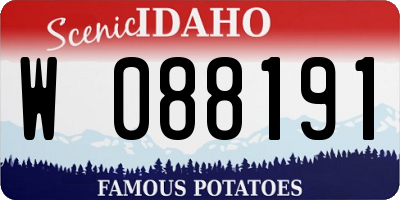 ID license plate W088191