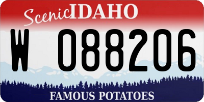 ID license plate W088206