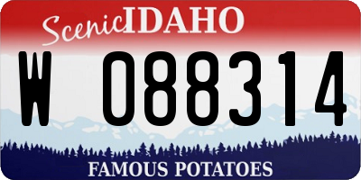 ID license plate W088314