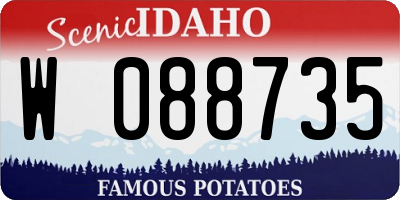ID license plate W088735