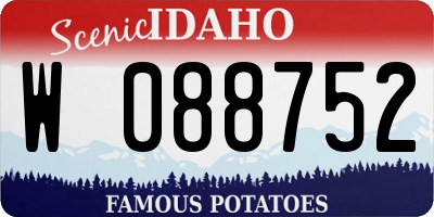ID license plate W088752