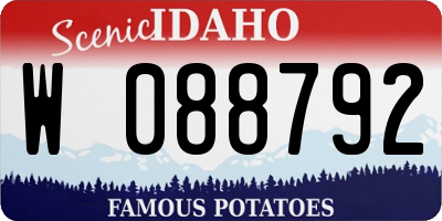 ID license plate W088792