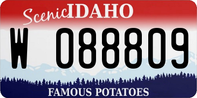 ID license plate W088809