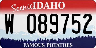 ID license plate W089752