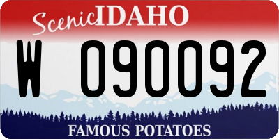ID license plate W090092