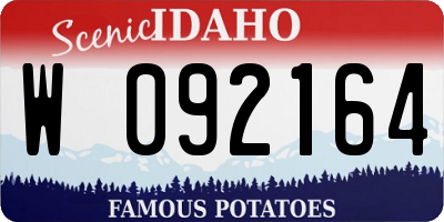 ID license plate W092164