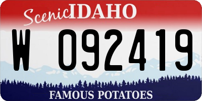 ID license plate W092419
