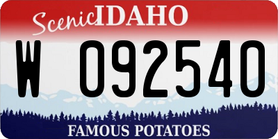 ID license plate W092540