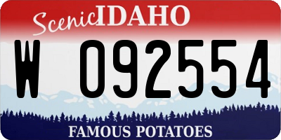 ID license plate W092554