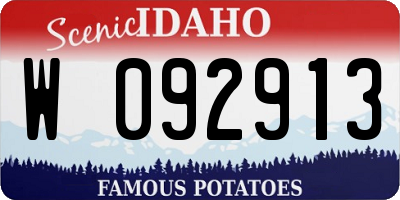 ID license plate W092913