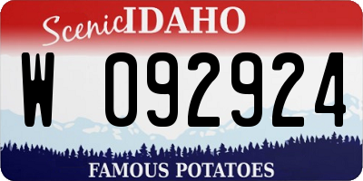 ID license plate W092924