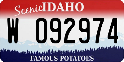 ID license plate W092974
