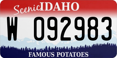 ID license plate W092983